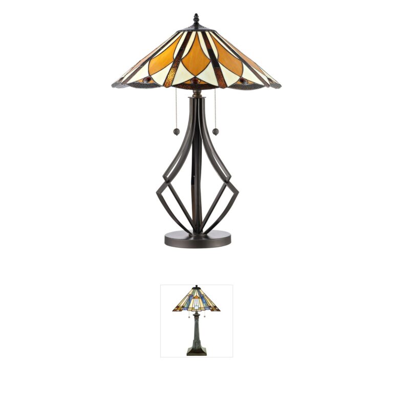Dale Tiffany Evelyn Hand Rolled Art Glass Table Lamp in Tiffany Bronze