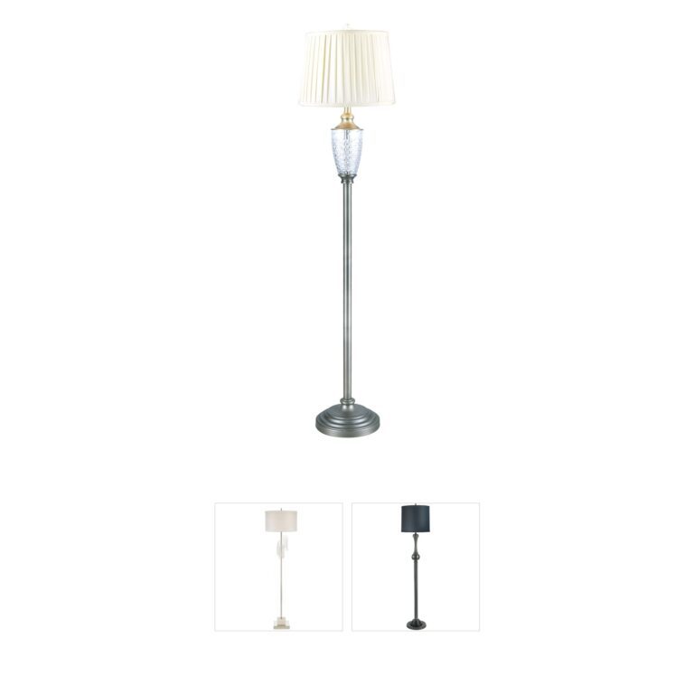 Dale Tiffany Evelyn Hand-Cut Crystal and Antique Nickel Floor Lamp