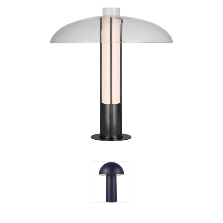 Visual Comfort Signature Collection Kelly Wearstler Troye Bronze and Clear Glass Table Lamp