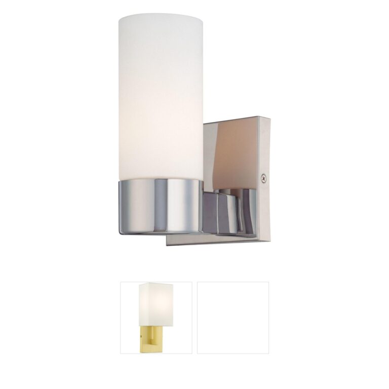 Minka-Lavery ML Chrome Wall Sconce with Etched Opal Glass