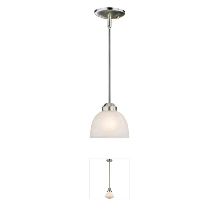 Minka-Lavery Paradox Brushed Nickel Mini Pendant with Etched Marble Glass