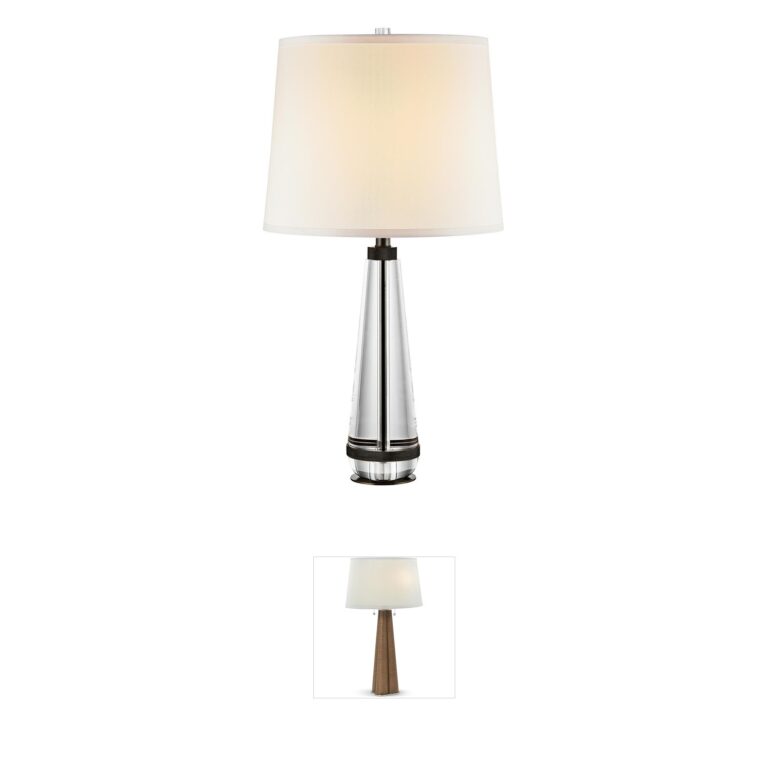 Alora Calista Urban Bronze Table Lamp with White Silk Shade and Crystal Accents