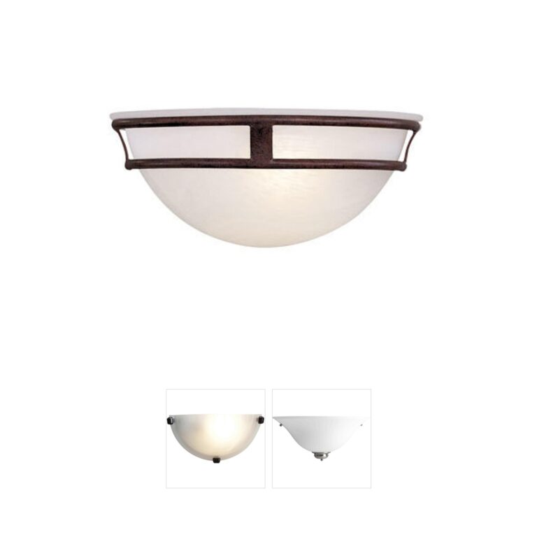 Minka-Lavery Pacifica Antique Bronze Wall Sconce with Etched Marble Glass