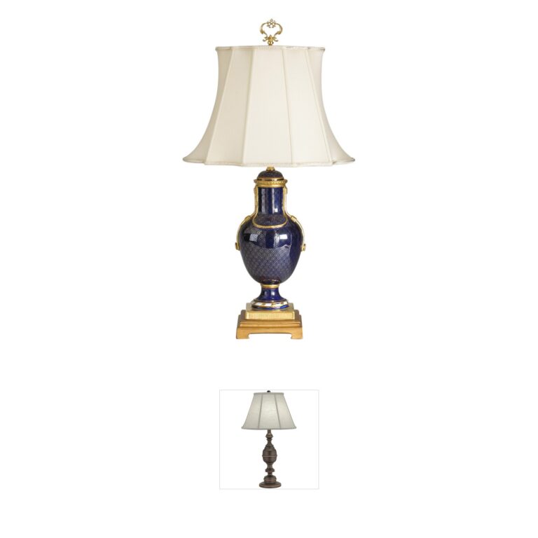 Chelsea House Collection Cobalt and Gold Porcelain Sloan Accent Lamp
