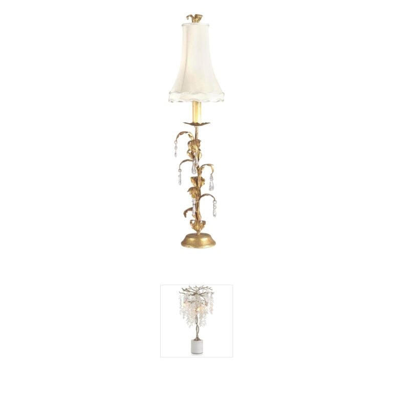 Chelsea House Rossetti Antique Gold Crystal Buffet Lamp