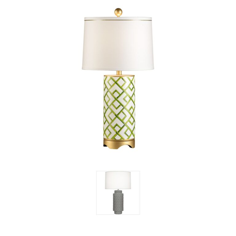 Chelsea House Pam Cain Ceramic Bamboo Squares Table Lamp