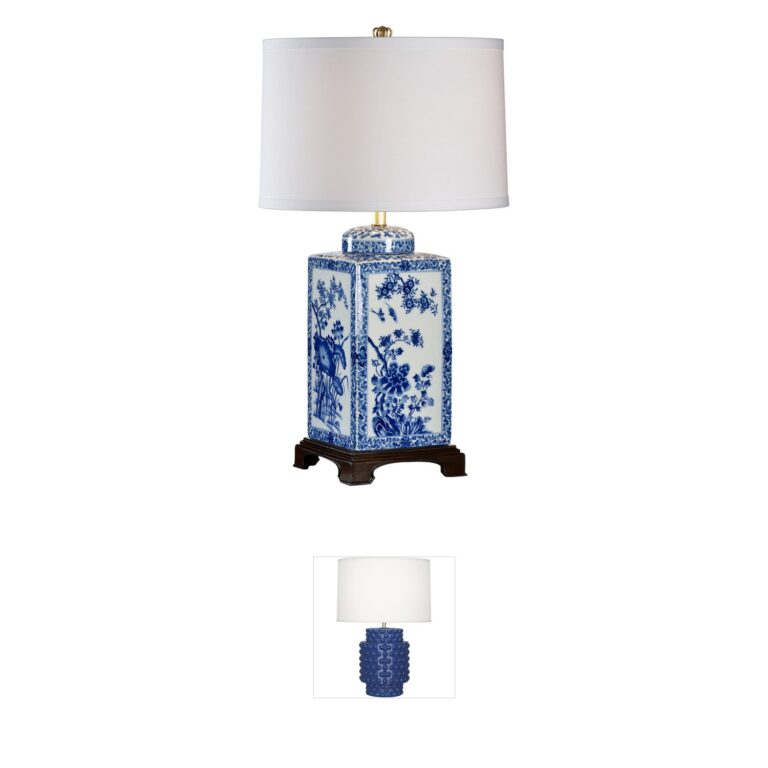 Chelsea House Chelsea House Hand Painted Blue Porcelain Lotus Table Lamp