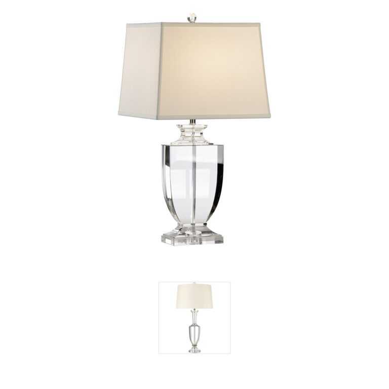 Chelsea House Collection Durham Crystal Table Lamp with Polished Nickel