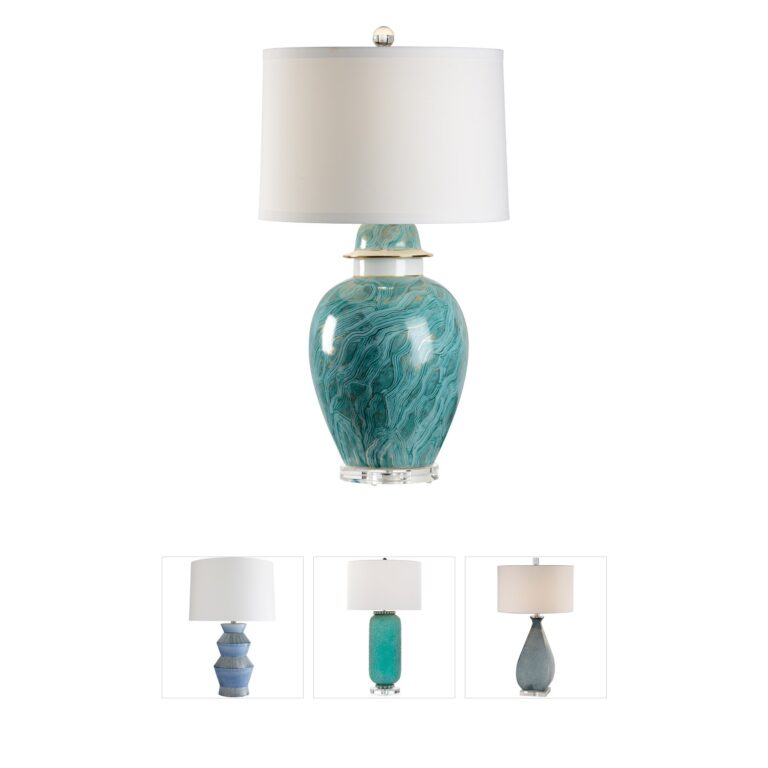 Chelsea House Green Marblized Porcelain Table Lamp