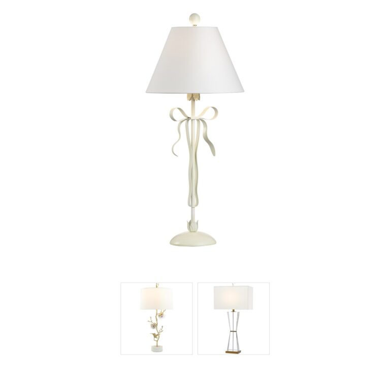Chelsea House Chelsea House Bow Table Lamp in Painted White Iron