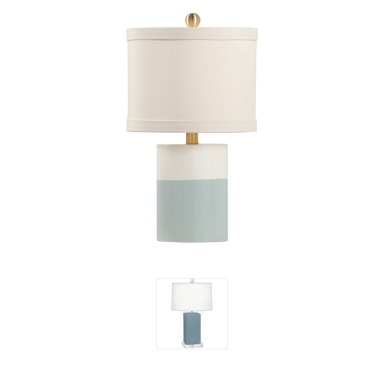 Chelsea House Pam Cain Antique Cream Banded Wood Table Lamp