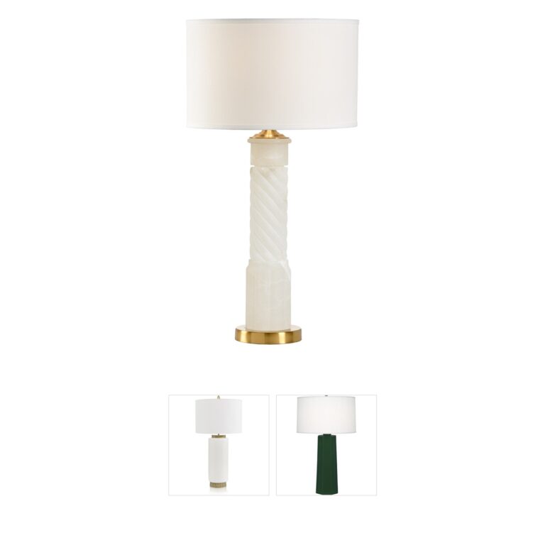 Chelsea House Roman Alabaster Table Lamp in Coffee Bronze