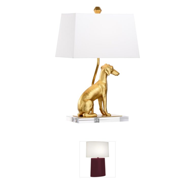 Chelsea House Claire Bell Antique Gold Leaf and Acrylic Flossie Table Lamp