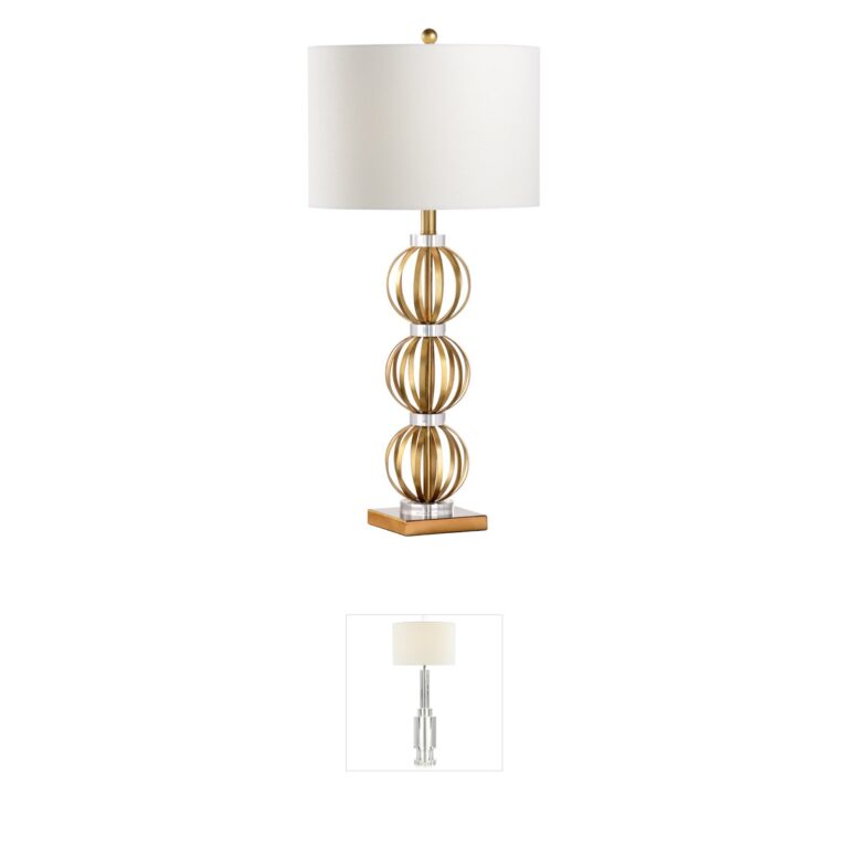 Chelsea House Town Square Metallic Gold and Crystal Table Lamp