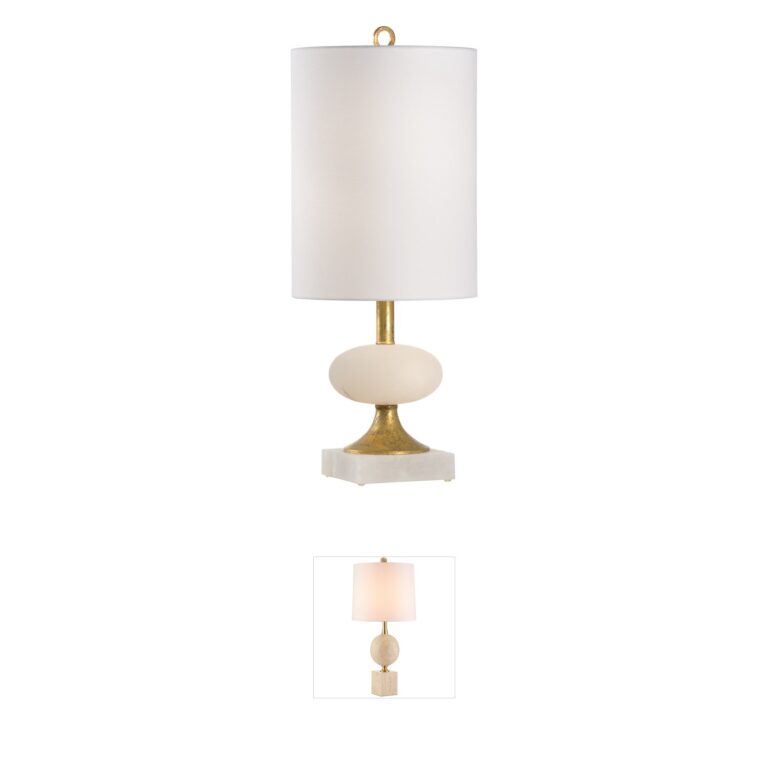 Chelsea House Bradshaw Orrell Alabaster and Antique Gold Leaf Table Lamp