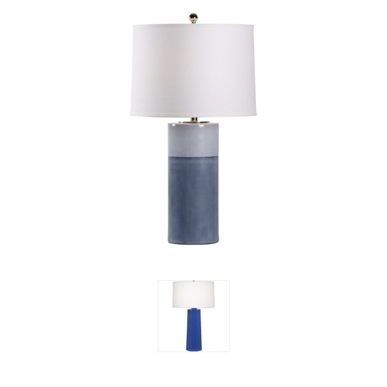 Chelsea House Pam Cain Two Tone Blue Glaze Ceramic Table Lamp