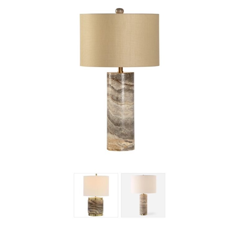 Chelsea House Chelsea House Natural Gray Marble Column Table Lamp