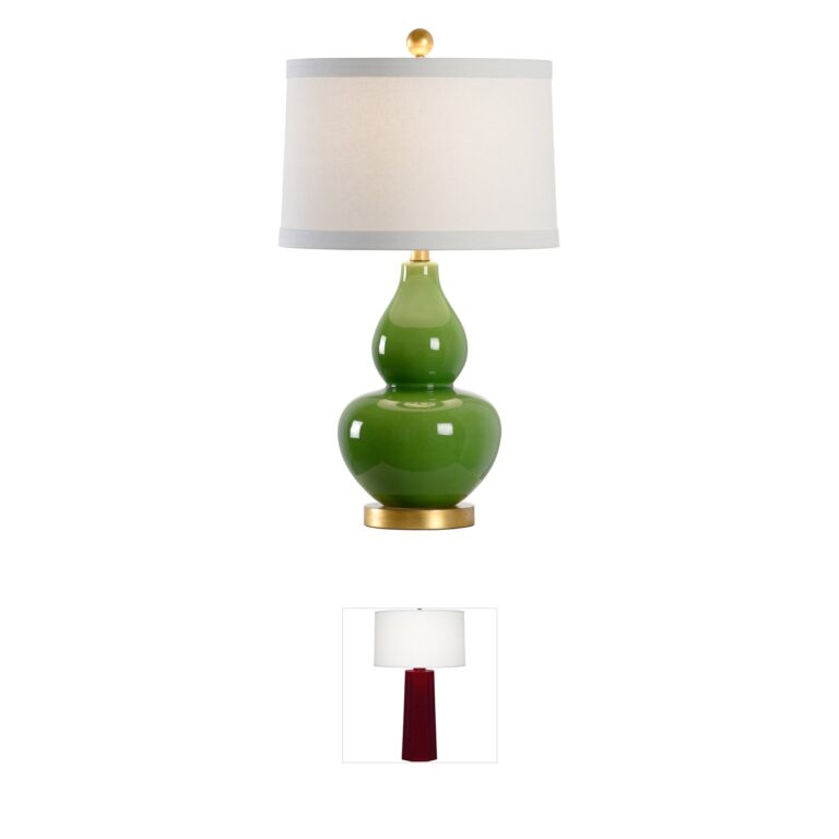 Chelsea House Chelsea House Green Glaze Ceramic Gourd Table Lamp