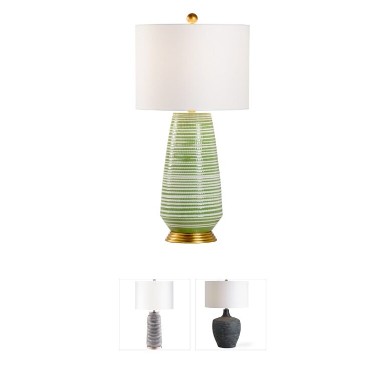 Chelsea House Chelsea House Hive Ceramic Table Lamp in Green and Antique Gold Leaf