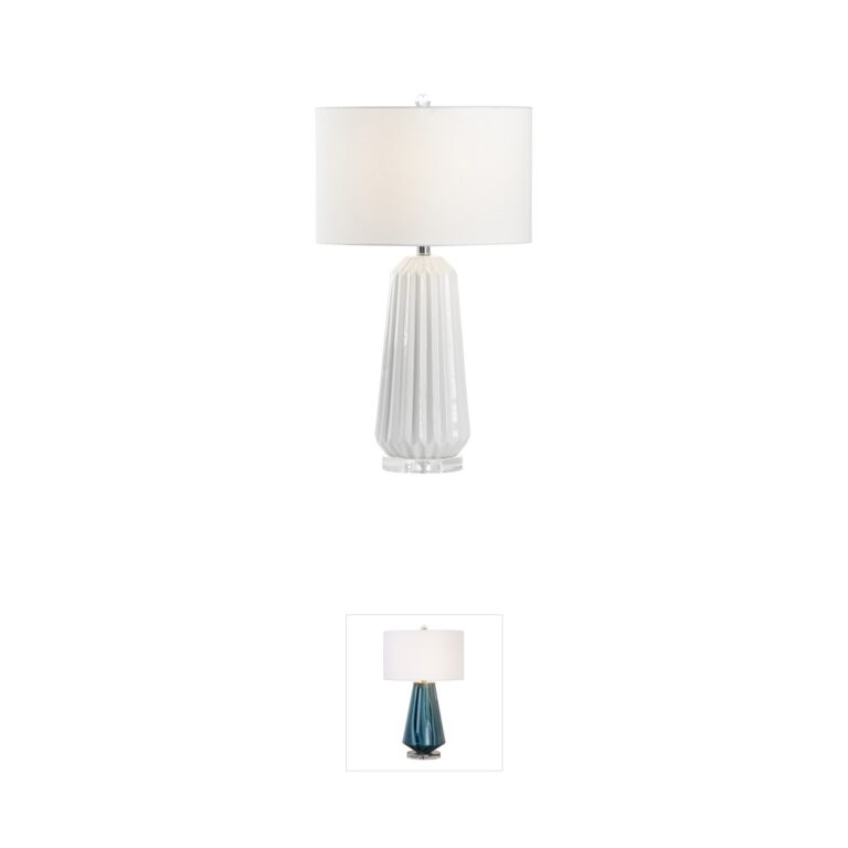 Chelsea House Town Square White Ceramic and Crystal Table Lamp