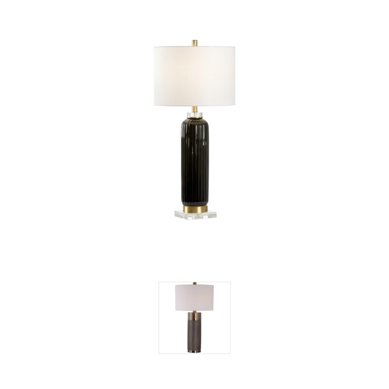 Chelsea House Town Square Samuel Black Ceramic and Crystal Table Lamp