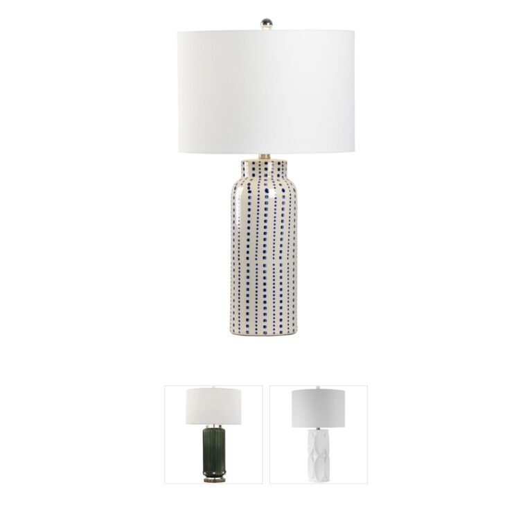 Chelsea House Town Square Blue and White Glaze Ceramic Milton Table Lamp