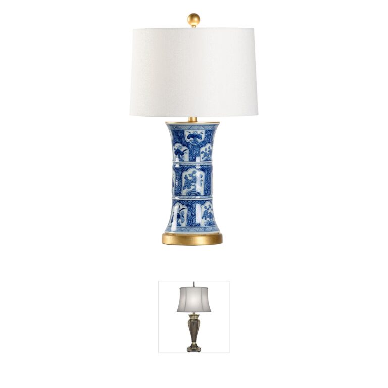 Chelsea House London Hand Painted Blue and White Ceramic Table Lamp