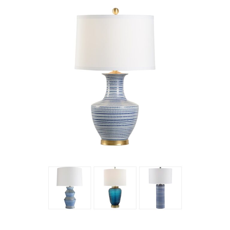 Chelsea House Chelsea House Blue and White Glazed Ceramic Table Lamp