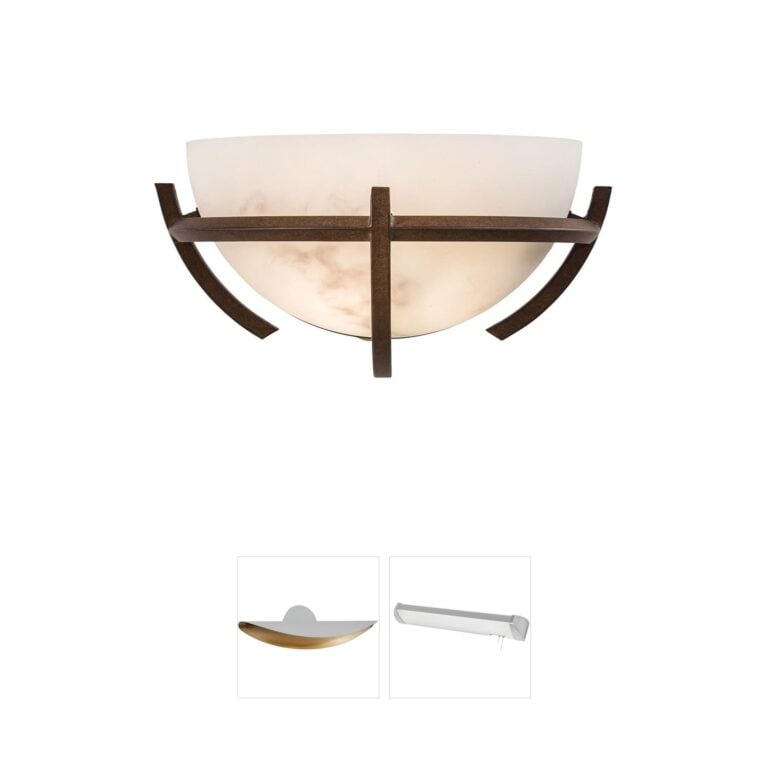 Minka-Lavery Calavera Nutmeg Wall Sconce with Alabaster Dust Shade