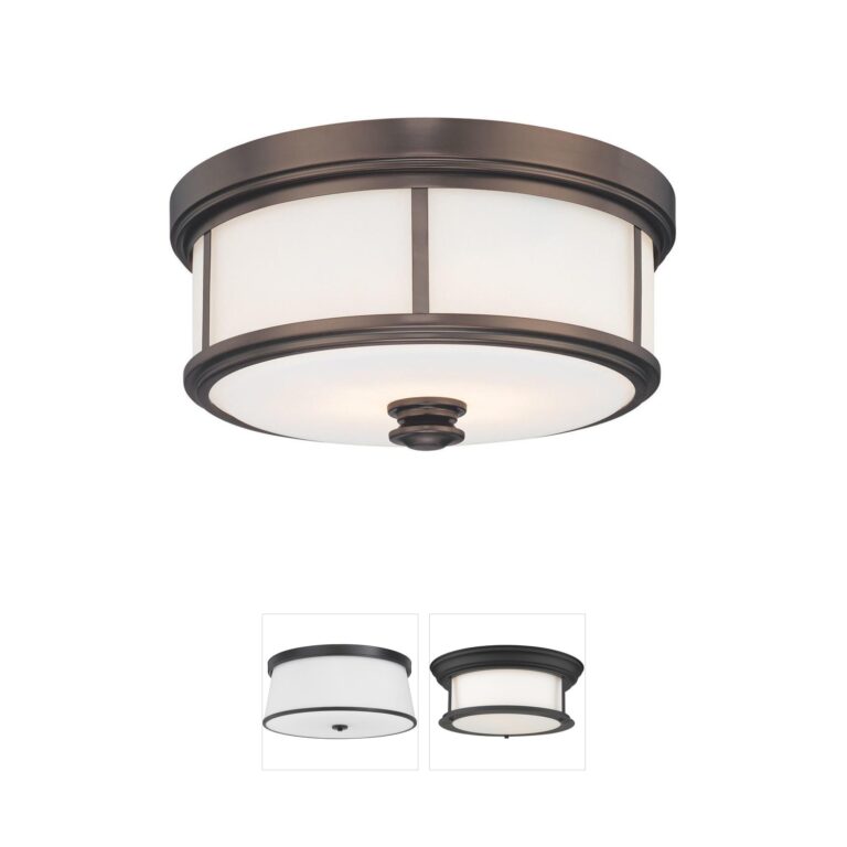 Minka-Lavery Harbour Point 2-Light Flush Mount in Etched Opal Glass