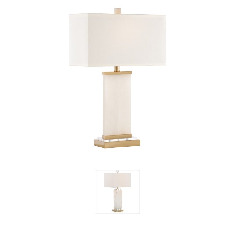 Frederick Cooper Frederick Cooper Alabaster and Brass Table Lamp