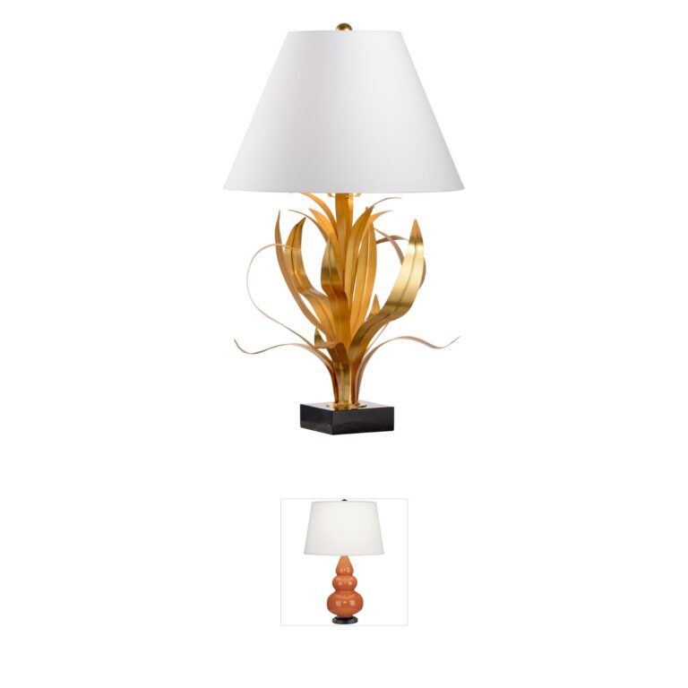 Frederick Cooper Larry Laslo Antique Gold Leaf and Marble Table Lamp