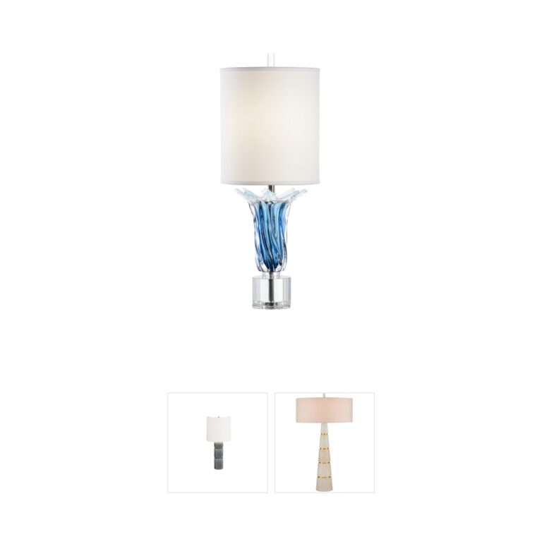 Wildwood Judith Blue Glass and Crystal Table Lamp