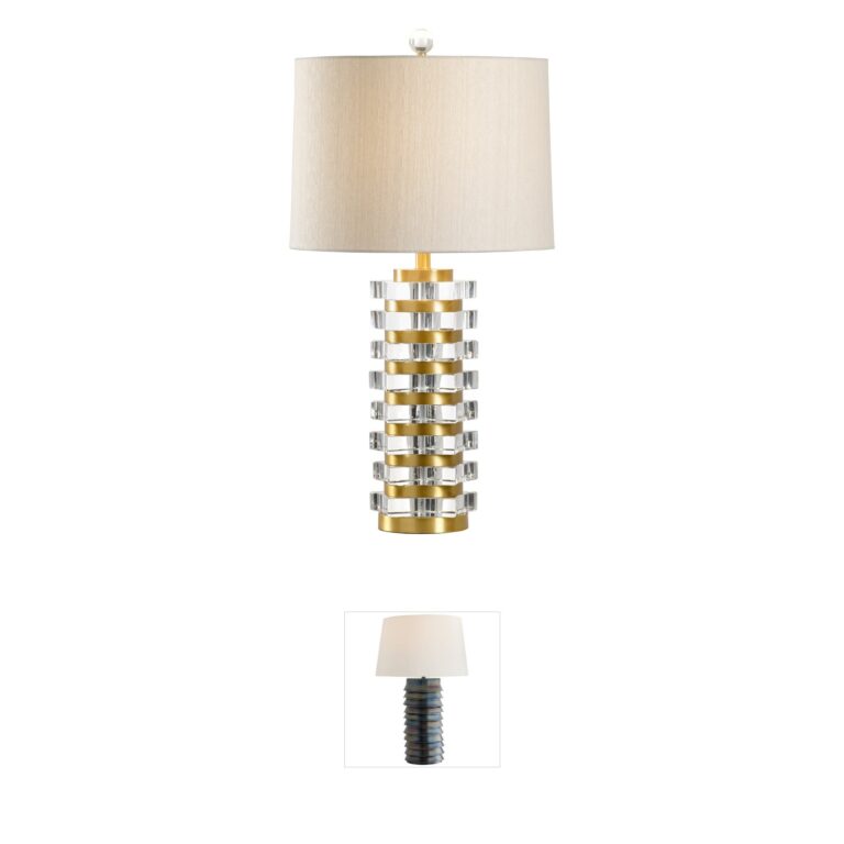 Frederick Cooper Larry Laslo Crystal and Brass Table Lamp
