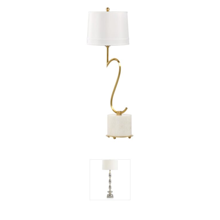 Frederick Cooper Frederick Cooper Marble and Brass Swirl Credenza Lamp