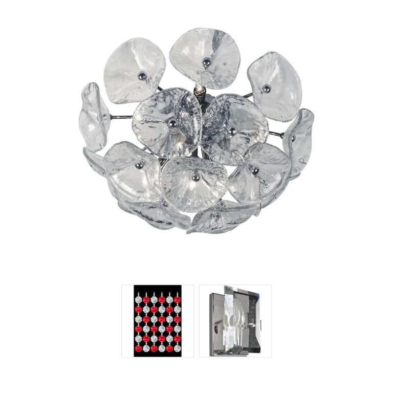 ET2 Fiori Polished Chrome & Glass Wall Sconce