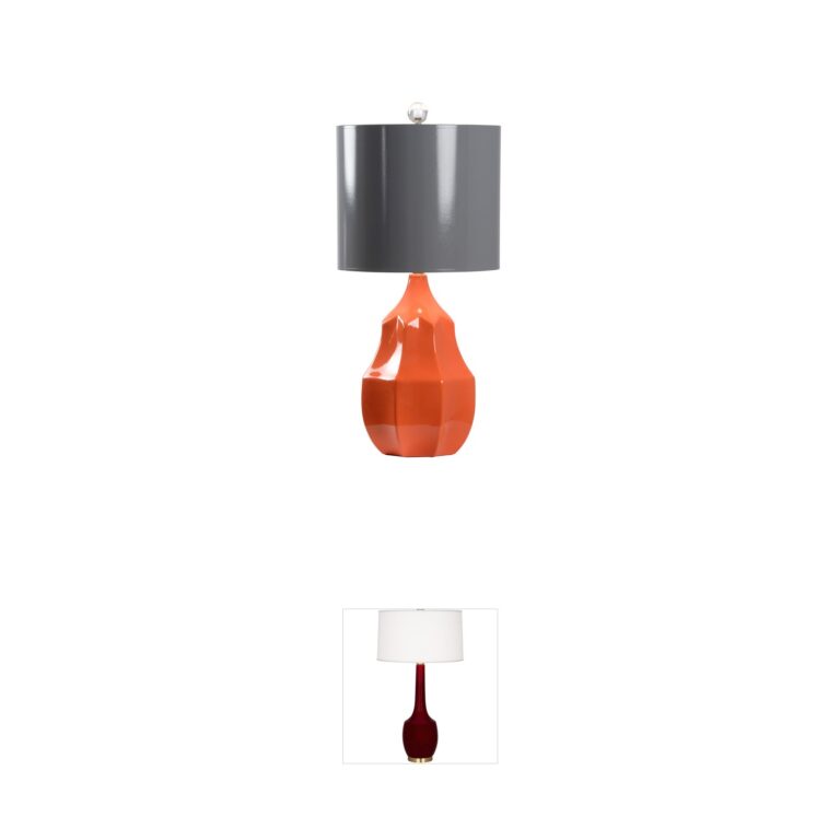 Wildwood Wildwood Ceramic Table Lamp in Soft Orange Glaze