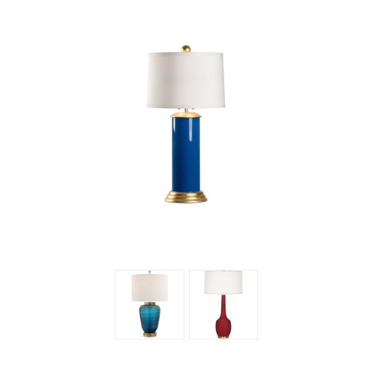 Wildwood Collection Naples Blue Glass and Gold Leaf Table Lamp
