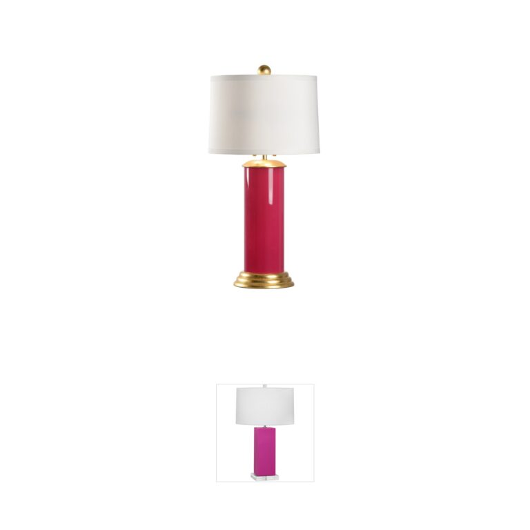 Wildwood Wildwood Savannah Fuchsia Glass and Gold Leaf Table Lamp