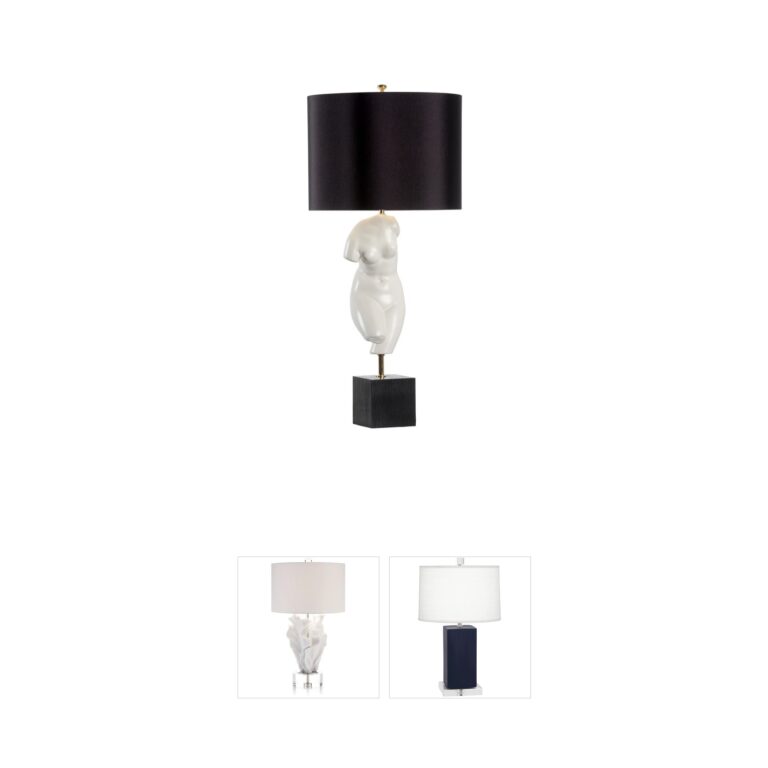 Wildwood Wildwood Peitho White Glaze Ceramic Table Lamp