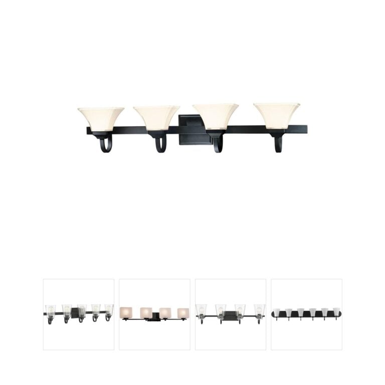 Minka-Lavery Agilis Coal 4-Light Bathroom Vanity Light with Lamina Blanca Glass
