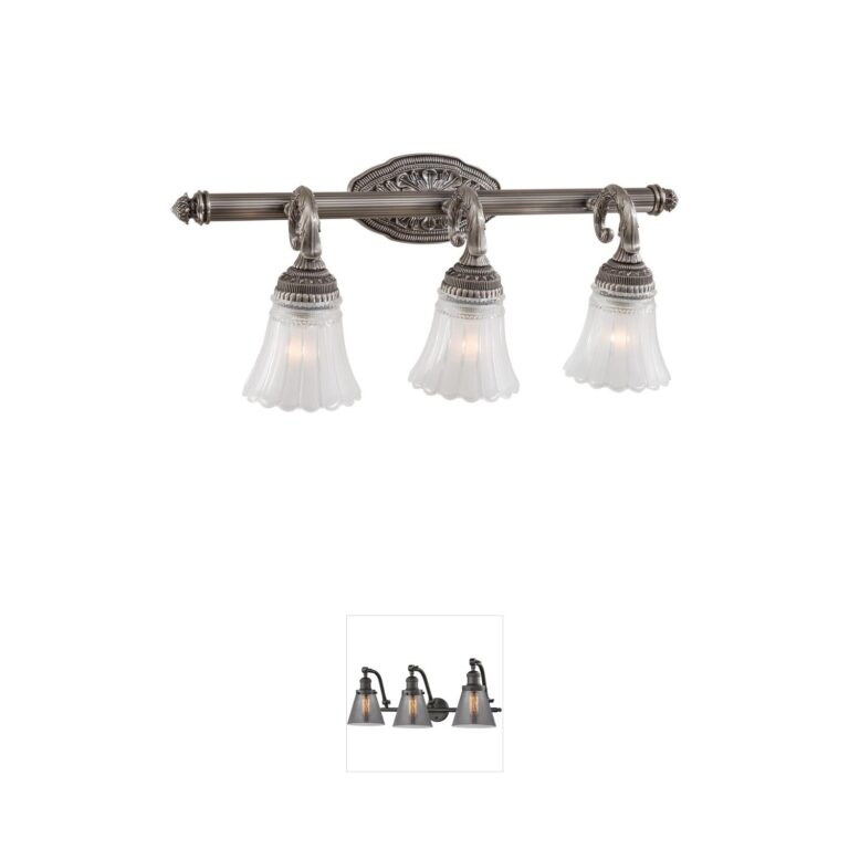 Minka-Lavery Europa 3-Light Brushed Nickel Vanity with Etched Clear Glass