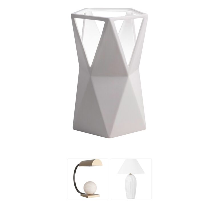 Justice Design Portable Bisque Ceramic LED Table Lamp