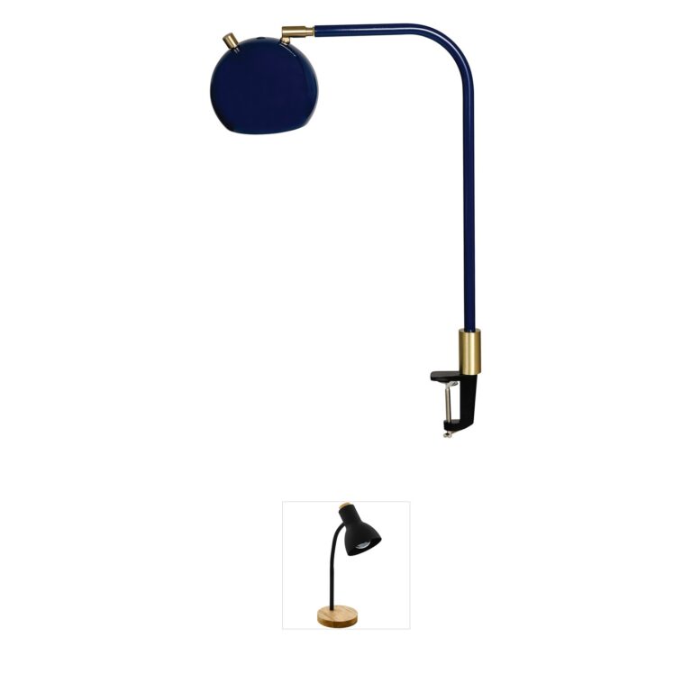 House of Troy Aria LED Task Lamp in Navy Blue & Brass