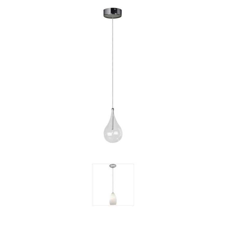 ET2 Larmes Polished Chrome Glass Pendant