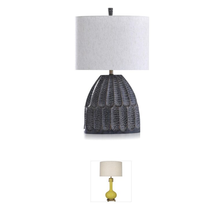 StyleCraft Home Collection Malta Black Hammered Textured Polyresin Table Lamp