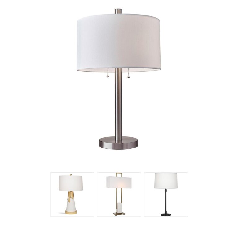 Adesso Boulevard Satin Steel 2-Light Table Lamp