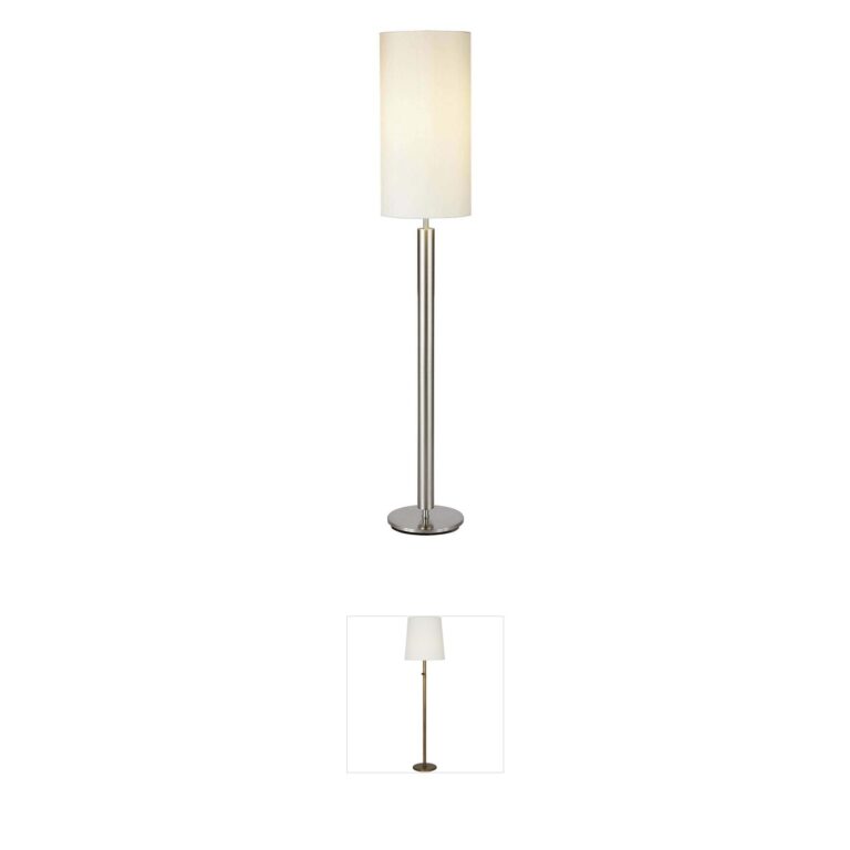 Adesso Hollywood 58-Inch Satin Steel Floor Lamp