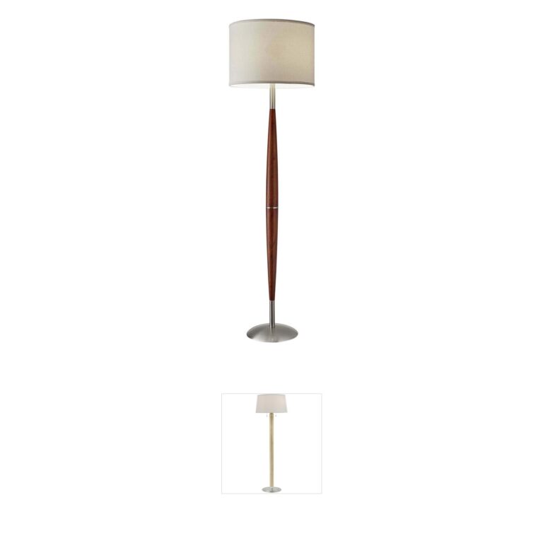Adesso Hudson Dark Maple Contemporary Floor Lamp