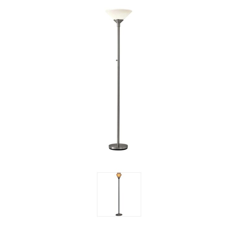Adesso Aries 73-Inch Steel Torchiere Floor Lamp